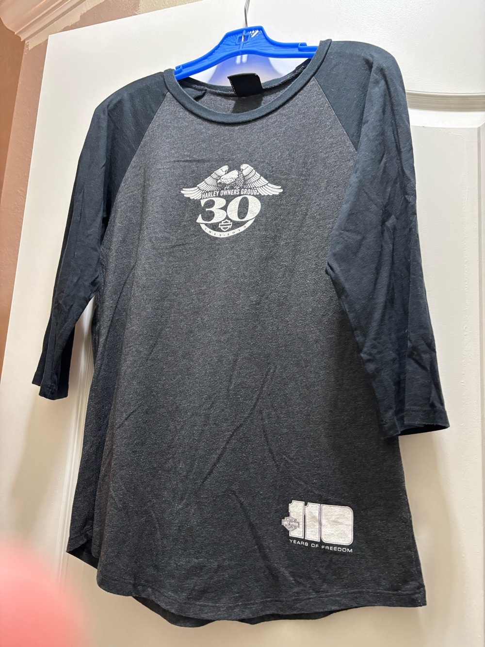 Harley-Davidson Black and Charcoal 3/4 Sleeve Raglan Tee